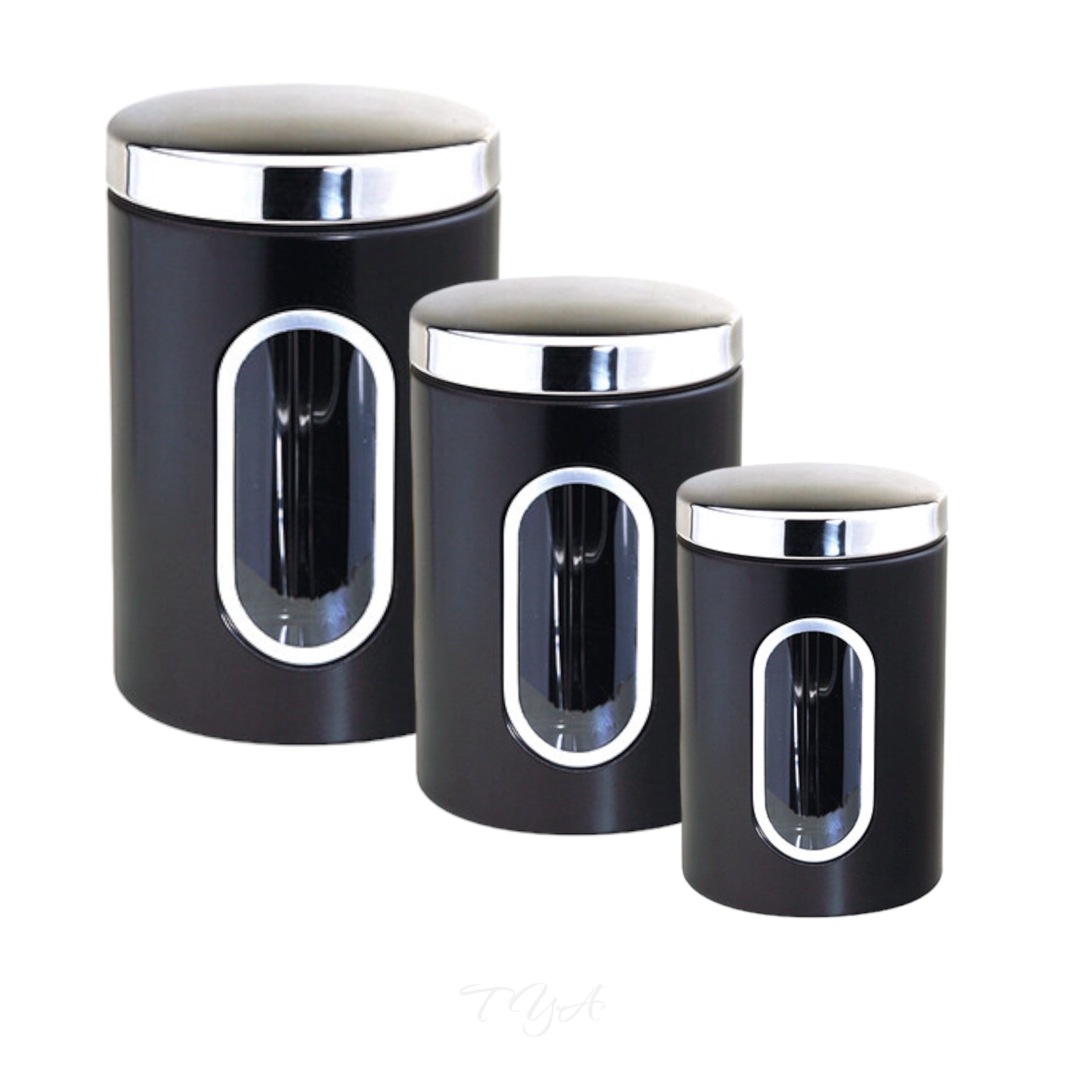 Michelino Aufbewahrungsdose Frischhaltbox Schwarz Edelstahl Serie Marie - Nordic Schiller