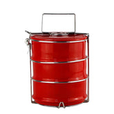 Schäfer Metallic Red Lunchbox – 3-Etagen, Ø 14,5 cm