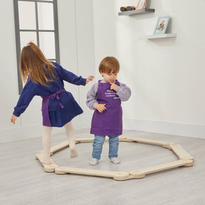 Cozy Collections Modularer Balancierbalken aus Naturholz – 6-teiliges Montessori-Set, Höhe 1,5 cm, für Kinder 2–8 Jahre