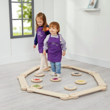 Cozy Collections Modularer Balancierbalken aus Naturholz – 6-teiliges Montessori-Set, Höhe 1,5 cm, für Kinder 2–8 Jahre