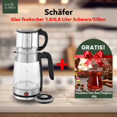 Schäfer Teekocher 1,8/0,8 Liter + Pasabahce Teegläser 6tlg Set