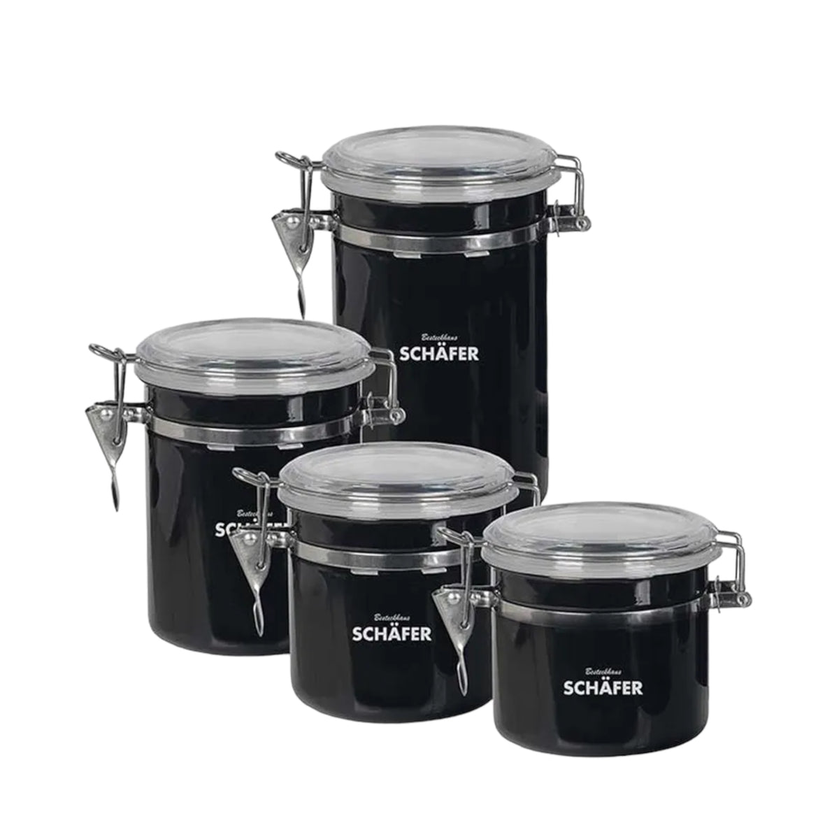 Schaefer Metallic Schwarz Vorratsdosen-Set – 4-tlg