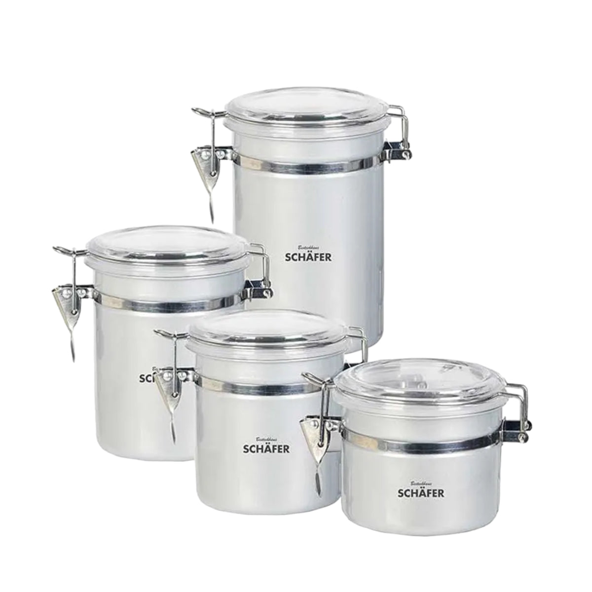 Schäfer Metallic Silber Vorratsdosen-Set – 4-tlg