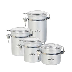 Schäfer Metallic Silber Vorratsdosen-Set – 4-tlg