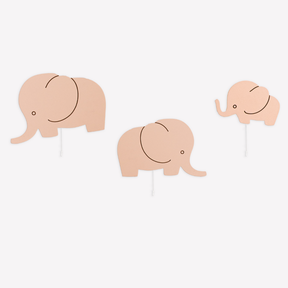 Cozy Collections Handbemalte LED-Wandleuchten „Elefantenfamilie“ aus Holz – Mama/Papa/Baby, 3 Größen, 9V batteriebetrieben, Einzel/Duo/Trio