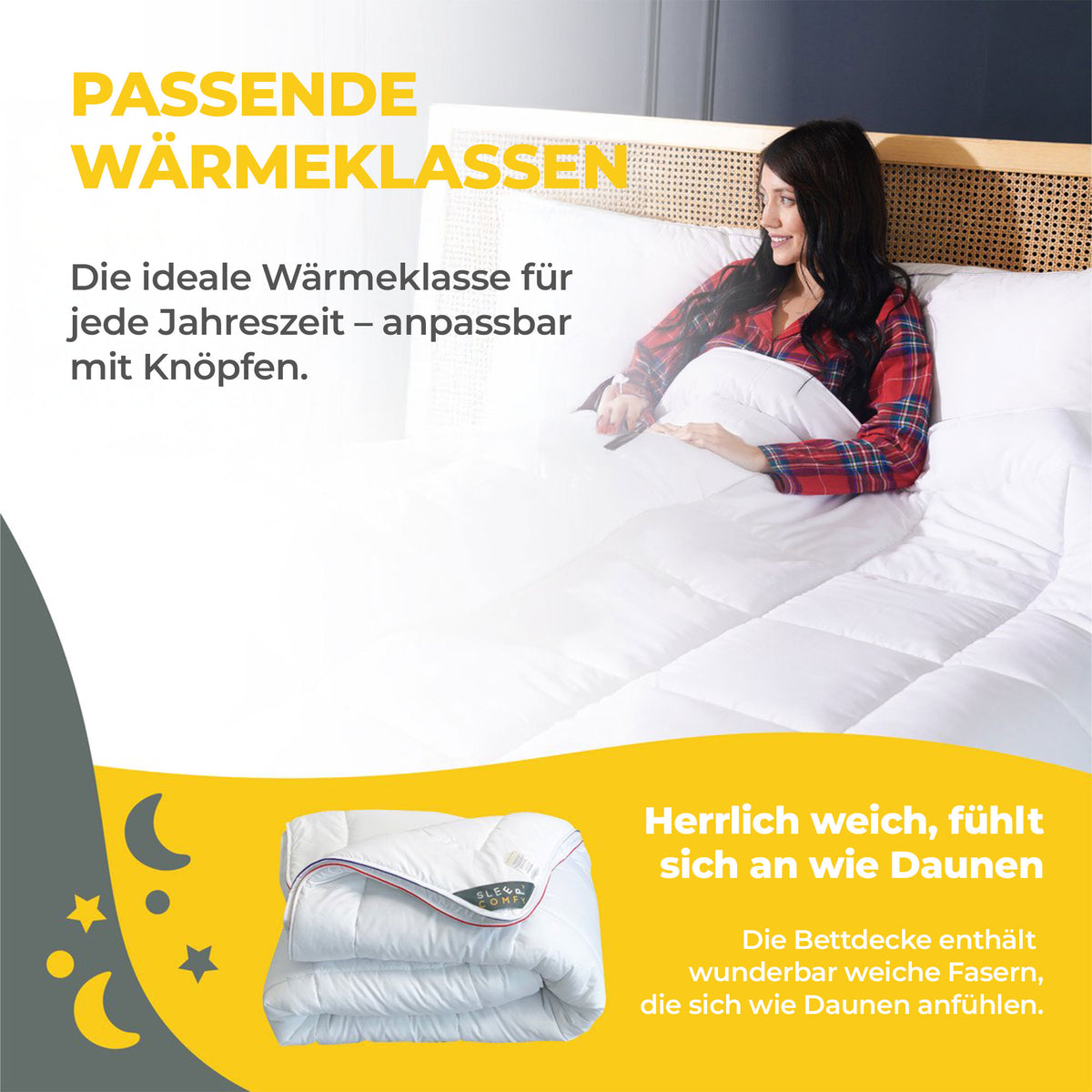 Sleep Comfy Thermo Balance - 4-Jahreszeiten Einzeldecke, Antiallergisch