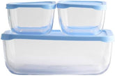 Snow Box Aufbewahrungsbehälter 3er Set, Blauer Deckel, 1200 ml