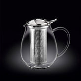 Wilmax Teekanne aus hitzebeständigem Glas 1300 ml mit Edelstahlfilter