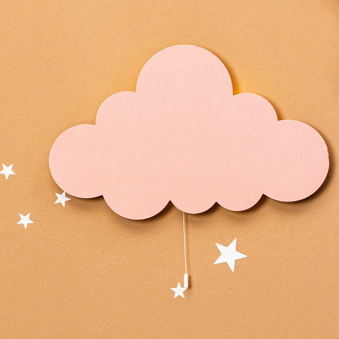 Cozy Collections LED-Sternen-Nachtlicht aus Naturholz – Rosa Stern / Wolken-Set (LED, Batteriebetrieb)