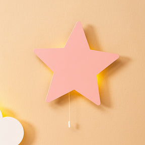 Cozy Collections LED-Sternen-Nachtlicht aus Naturholz – Rosa Stern / Wolken-Set (LED, Batteriebetrieb)
