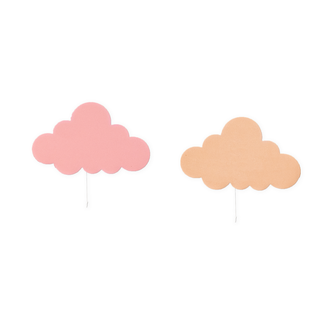 Cozy Collections Handbemalte LED-Wandleuchte Wolke aus Holz – Pastell (Rosa/Grau/Beige), 9V batteriebetrieben, Einzel/Duo/3er-Set