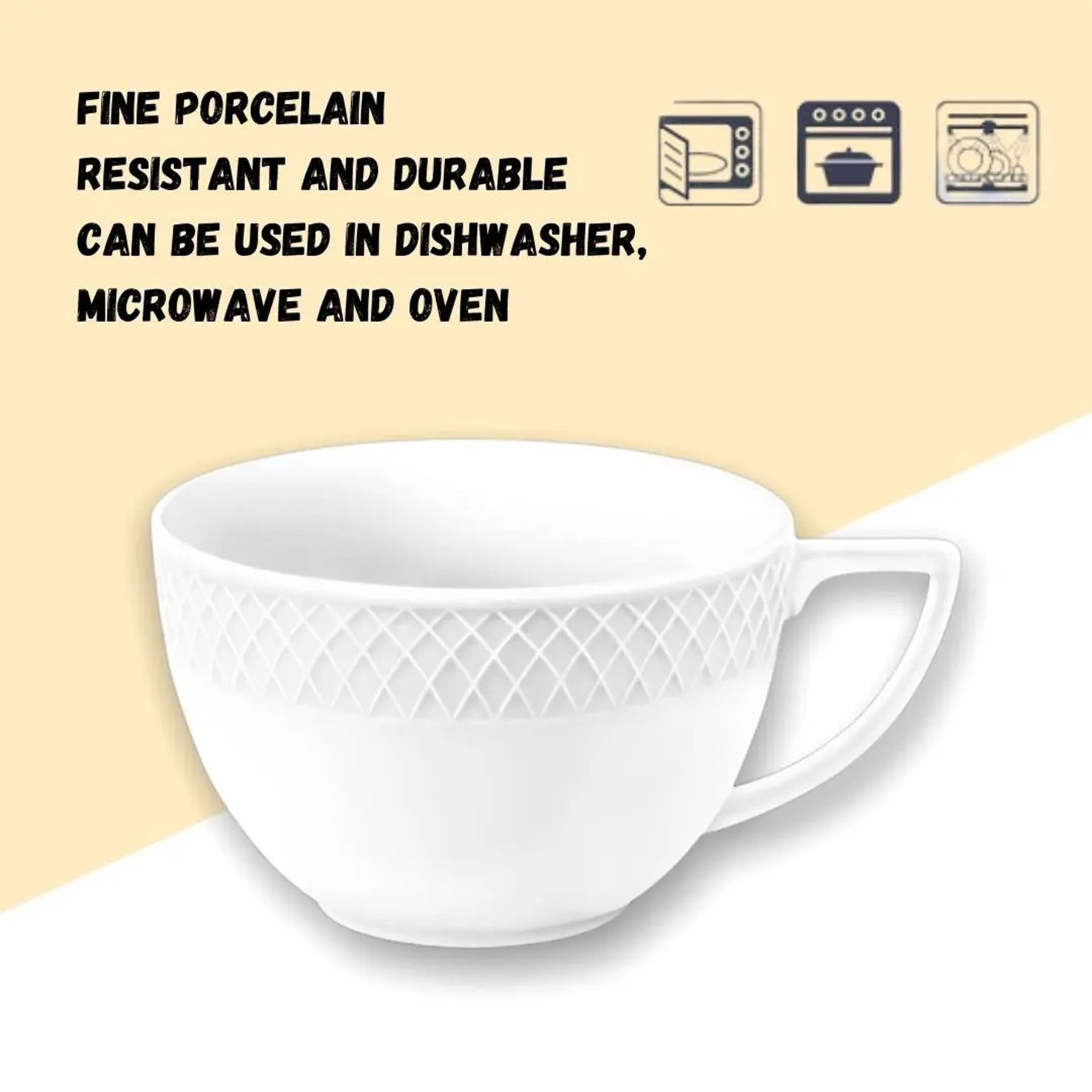 Wilmax Jumbo Cups 500 ml, 2er-Set, Porzellan