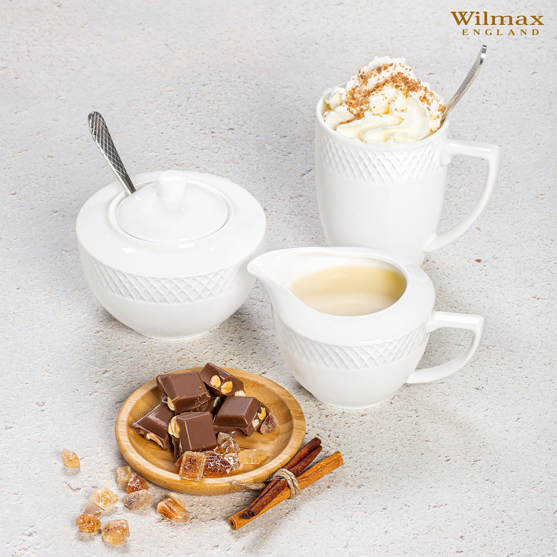 Wilmax Zucker- und Sahneset 2-teilig Porzellan 340 ml