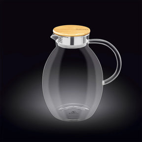 Wilmax Borosilikatglas Krug mit Bambusdeckel