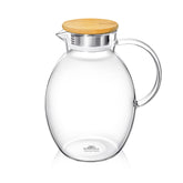 Wilmax Borosilikat Glas Krug mit Bambusdeckel