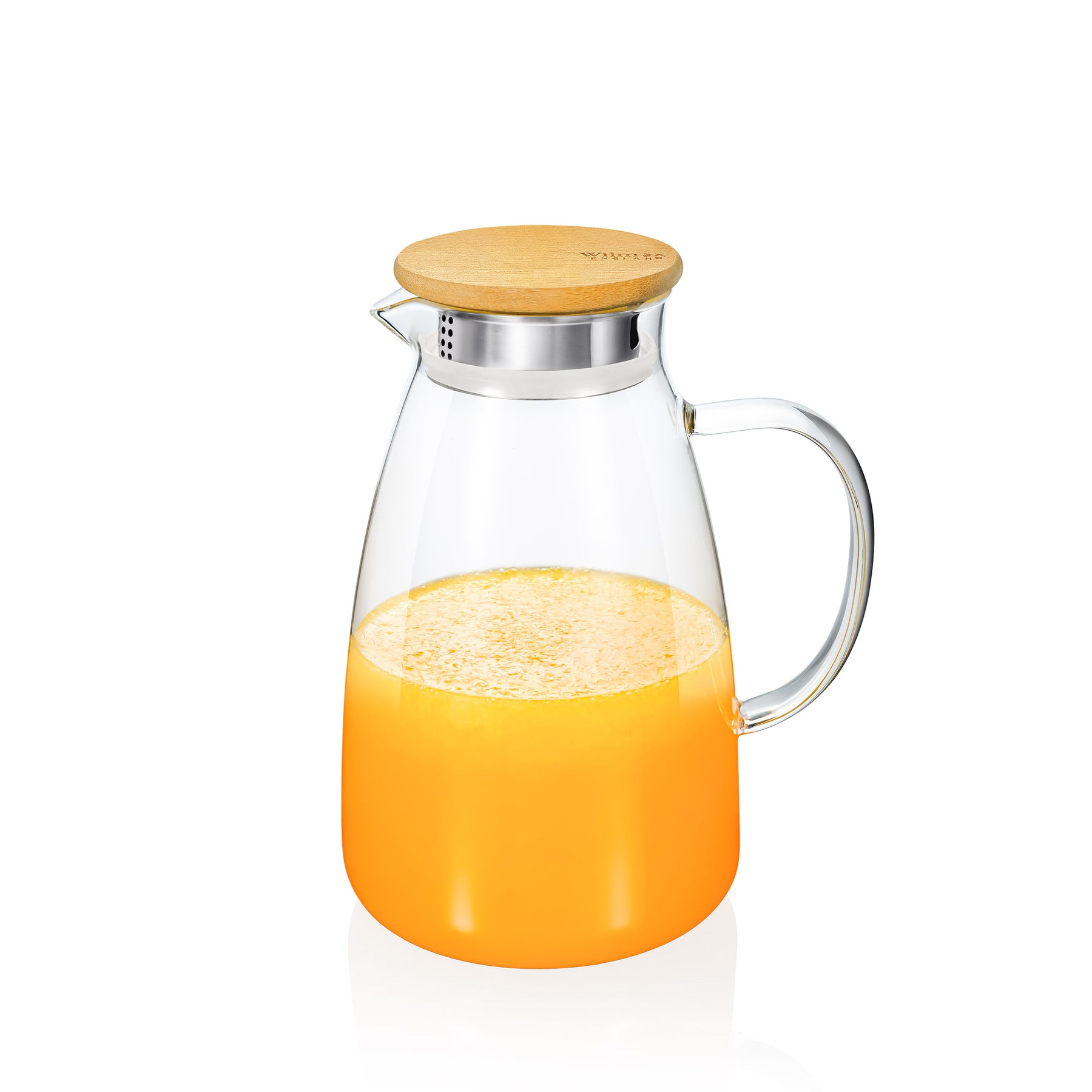 Wilmax Borosilikat Glas Krug mit Bambusdeckel