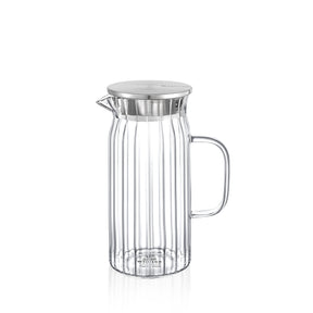 Wilmax Glaskaraffe 1500 ml mit Edelstahl-Deckel