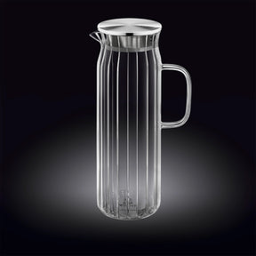 Wilmax Glaskaraffe 1500 ml mit Edelstahl-Deckel