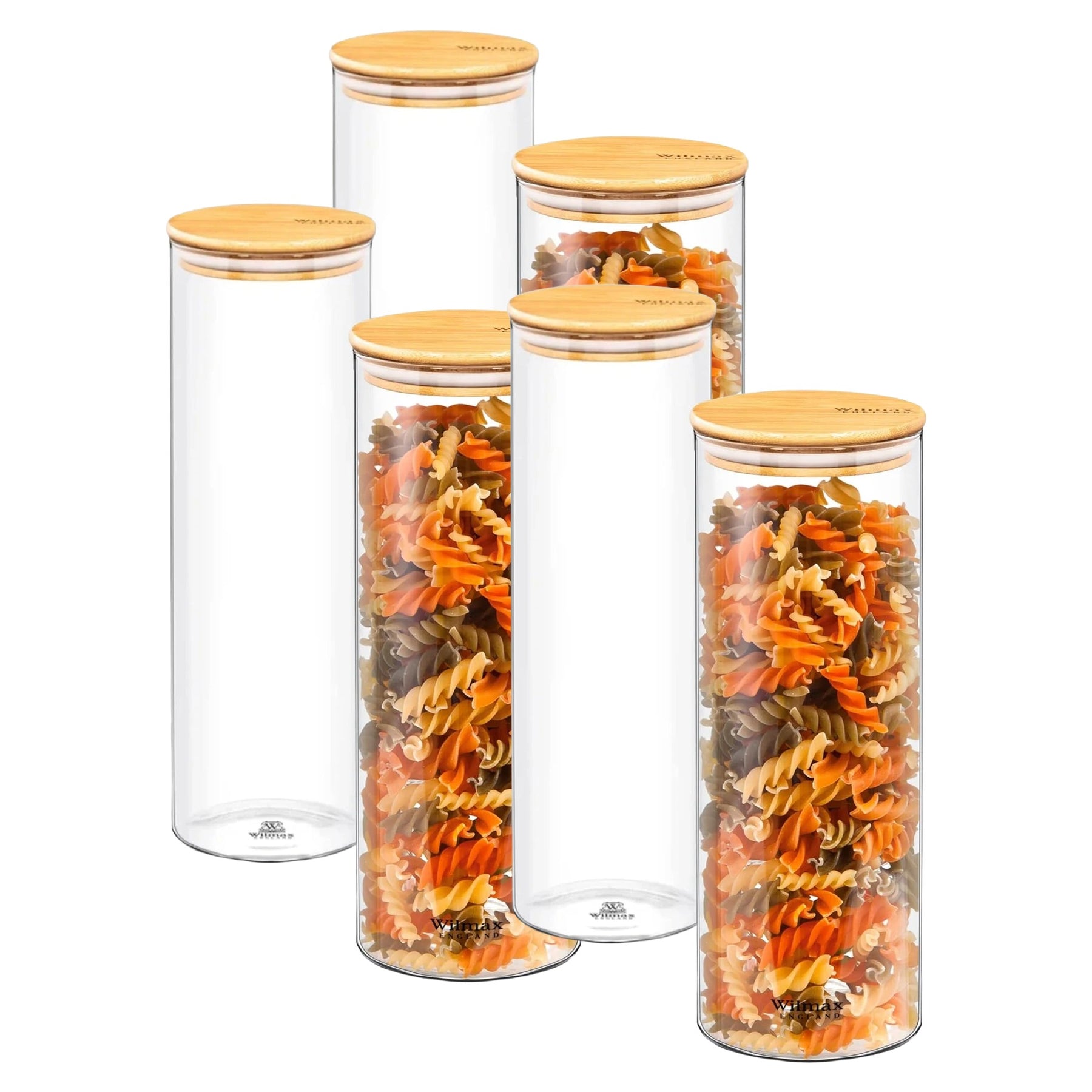 Wilmax Vorratsglas 2000 ml mit Bambusdeckel Transparent WL-888510/A