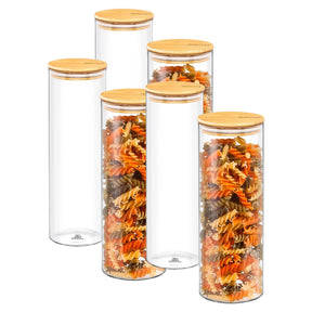 Wilmax Vorratsglas 2000 ml mit Bambusdeckel Transparent WL-888510/A