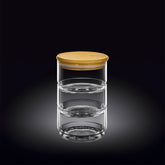 Wilmax 3-stufiges Vorratsglas, 12 x 20 cm, Thermo-Glas & Bambusdeckel