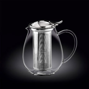 Wilmax Teekanne aus hitzebeständigem Glas 1300 ml mit Edelstahlfilter