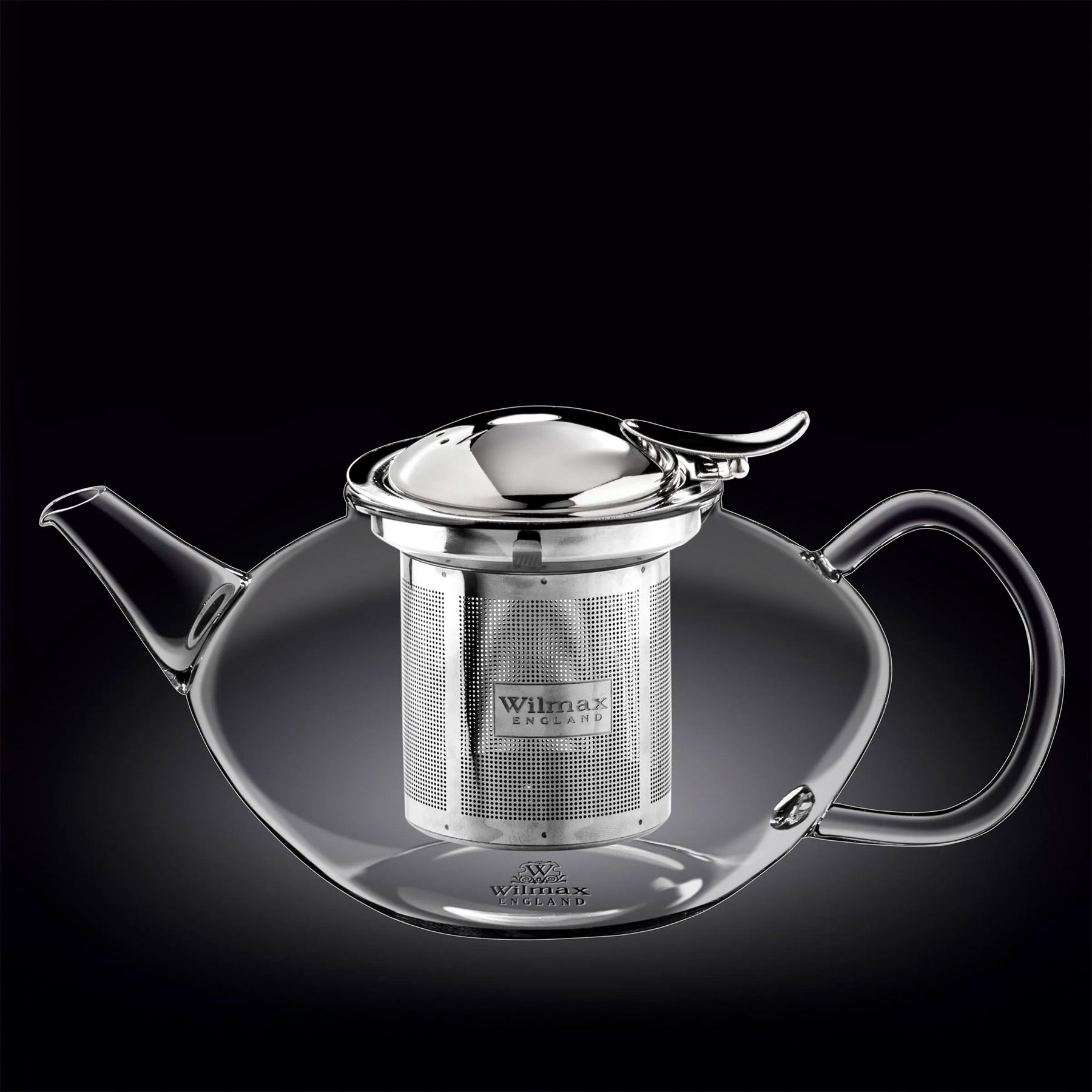 Wilmax Teekanne 1550 ml mit herausnehmbarem Filter aus Glas
