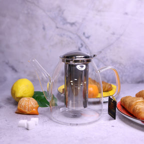 Wilmax Teekanne 1450 ml aus hitzebeständigem Glas mit Filter