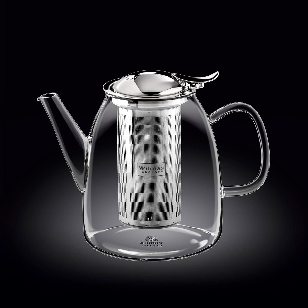 Wilmax Teekanne 1450 ml aus hitzebeständigem Glas mit Filter