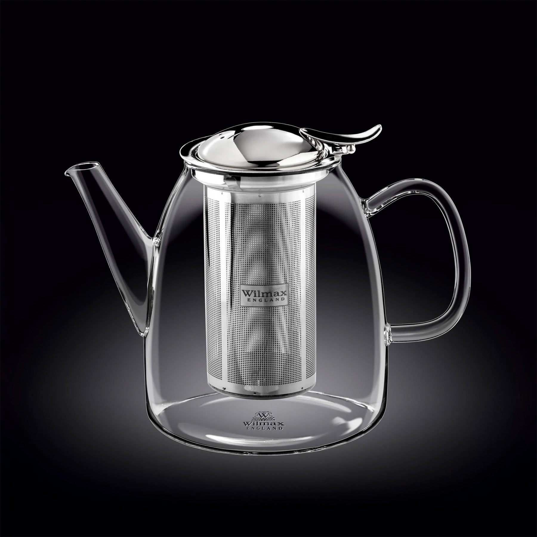 Wilmax Teekanne 1450 ml aus hitzebeständigem Glas mit Filter