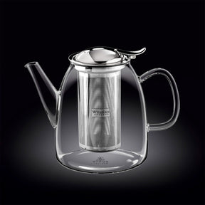 Wilmax Teekanne 1450 ml aus hitzebeständigem Glas mit Filter