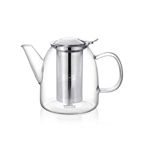 Wilmax Teekanne 1450 ml aus hitzebeständigem Glas mit Filter
