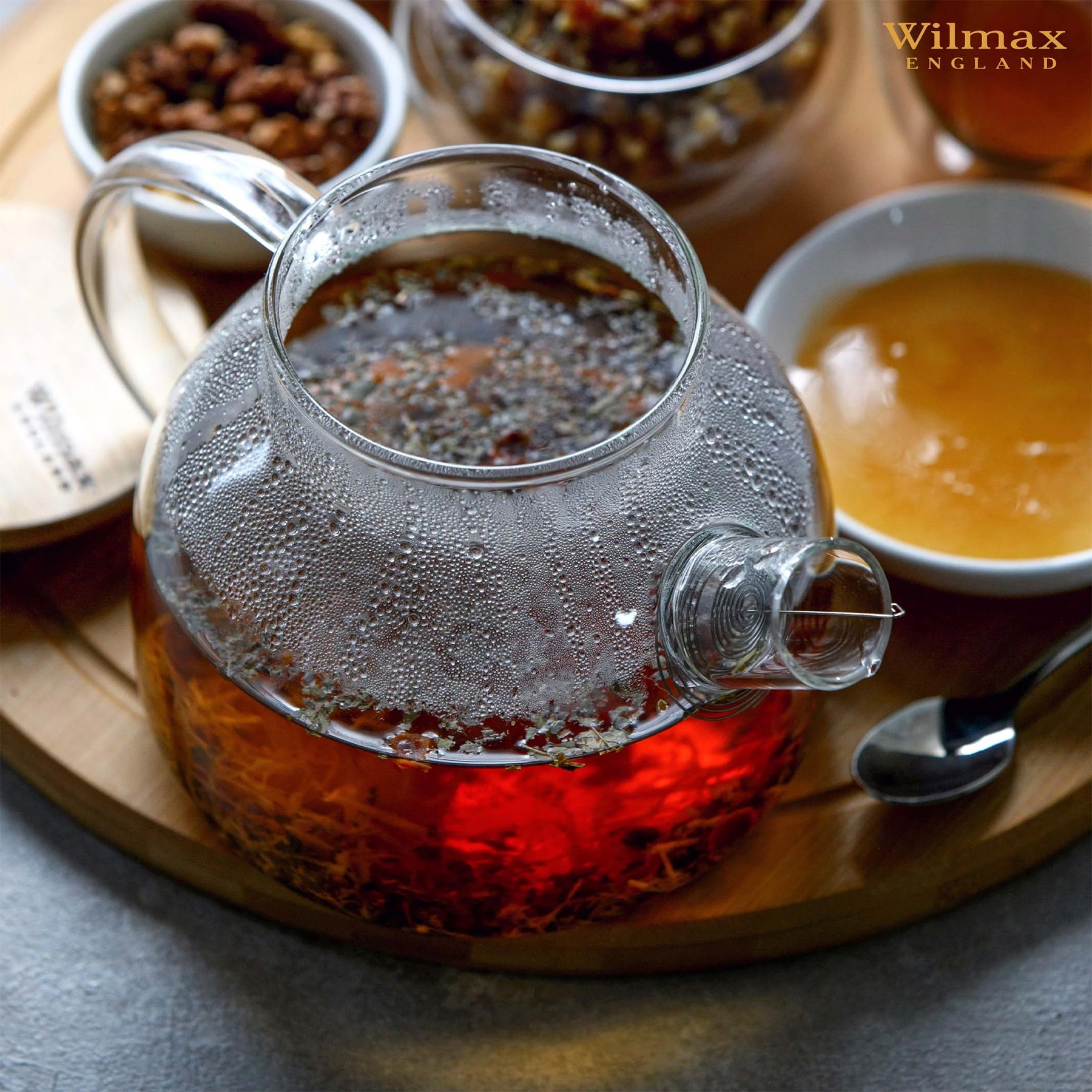 Wilmax Teekanne, 950 ml, hitzebeständiges Thermo-Glas