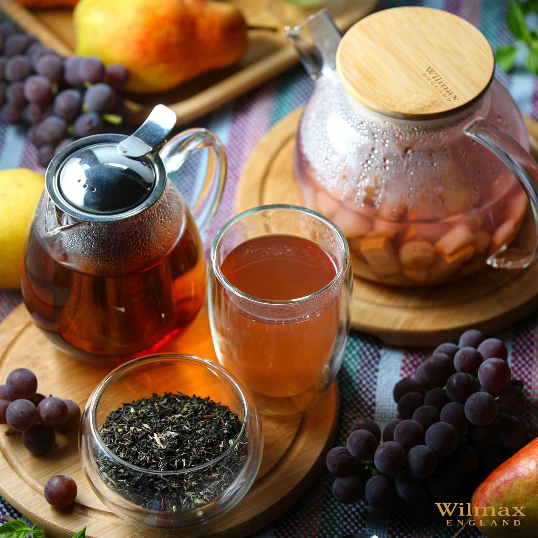 Wilmax Teekanne 950 ml aus hitzebeständigem Thermo-Glas