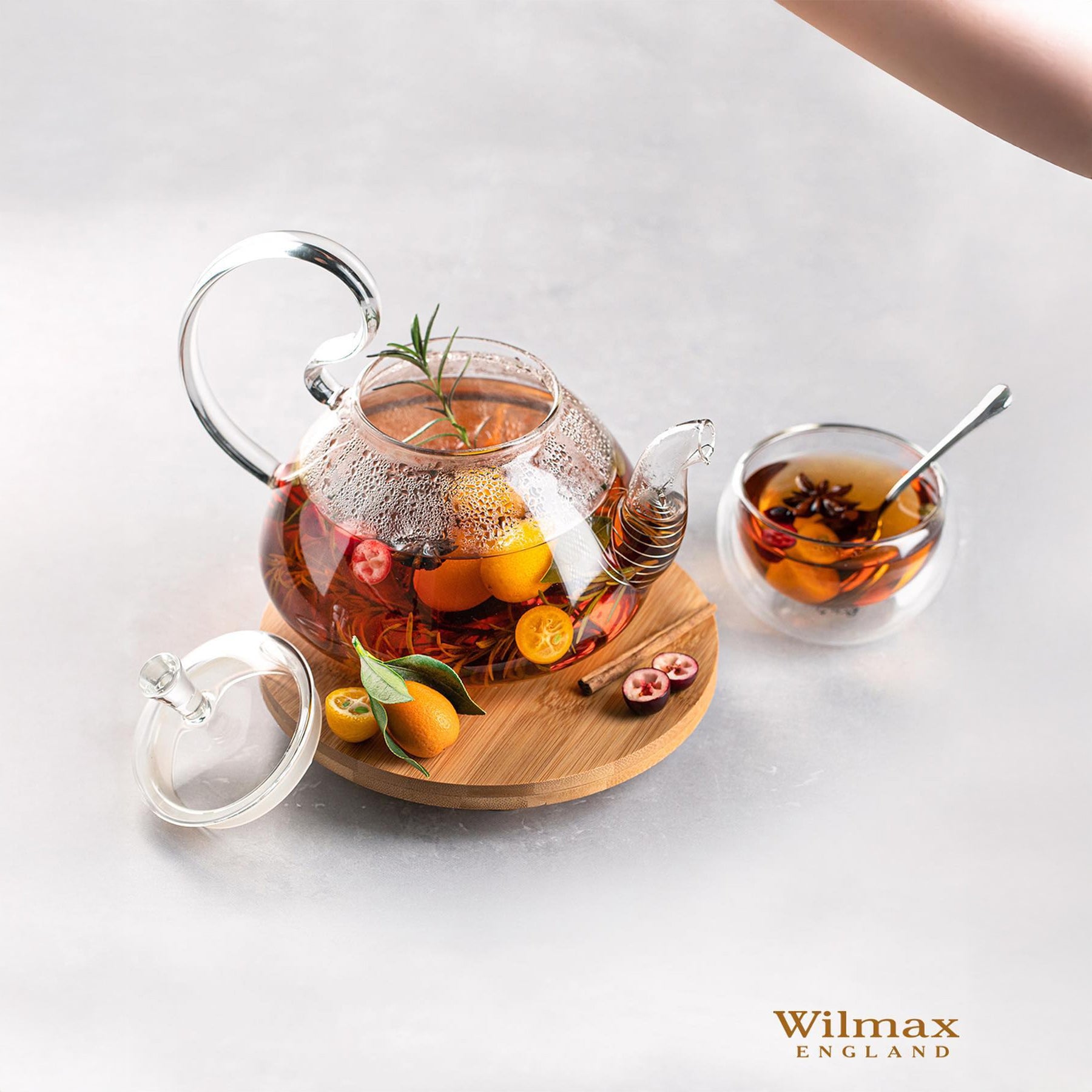Wilmax Teekanne 800 ml hitzebeständiges Borosilikatglas