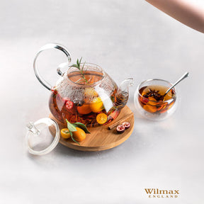 Wilmax Teekanne 800 ml hitzebeständiges Borosilikatglas