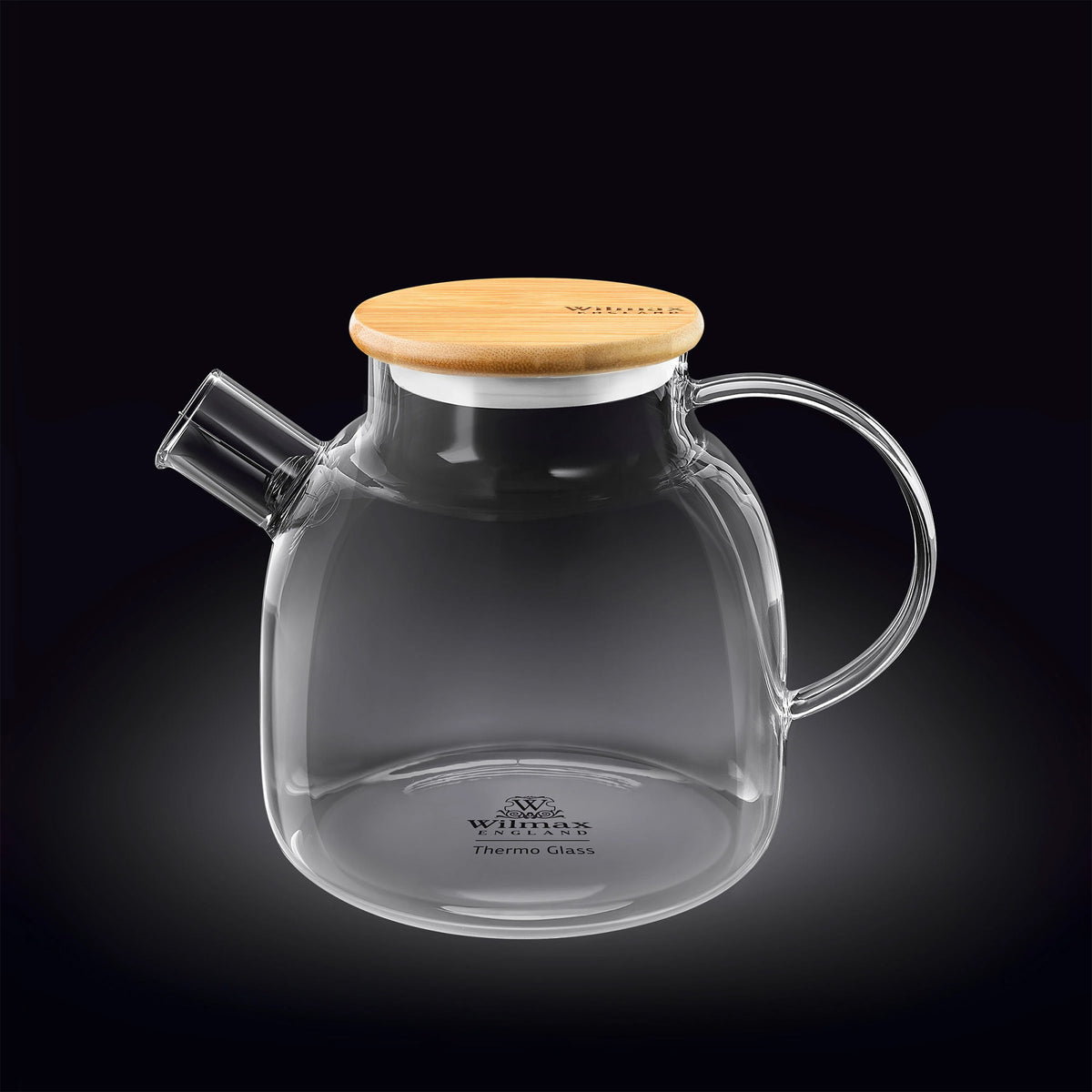Wilmax Teekanne mit Bambusdeckel, 1200 ml, Glas