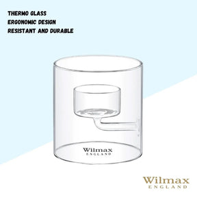 Wilmax Teelichthalter aus Glas für 1 Teelicht, 9 cm
