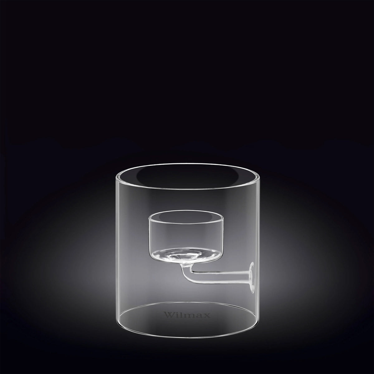 Wilmax Teelichthalter aus Glas für 1 Teelicht, 9 cm