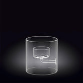 Wilmax Teelichthalter aus Glas für 1 Teelicht, 9 cm