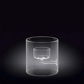 Wilmax Teelichthalter aus Glas für 1 Teelicht, 9 cm