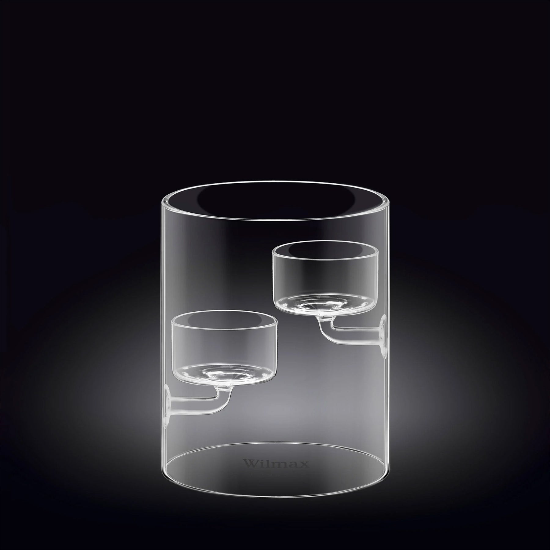 Wilmax Kerzenhalter für 2 Teelichter 12 cm Thermo-Glas