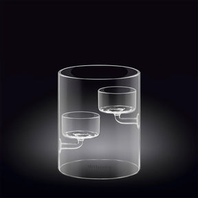 Wilmax Kerzenhalter für 2 Teelichter 12 cm Thermo-Glas