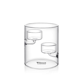 Wilmax Kerzenhalter für 2 Teelichter 12 cm Thermo-Glas