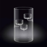 Wilmax Teelichthalter aus Glas für 3 Teelichter, 20 cm