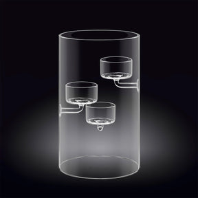 Wilmax Teelichthalter aus Glas für 3 Teelichter, 20 cm