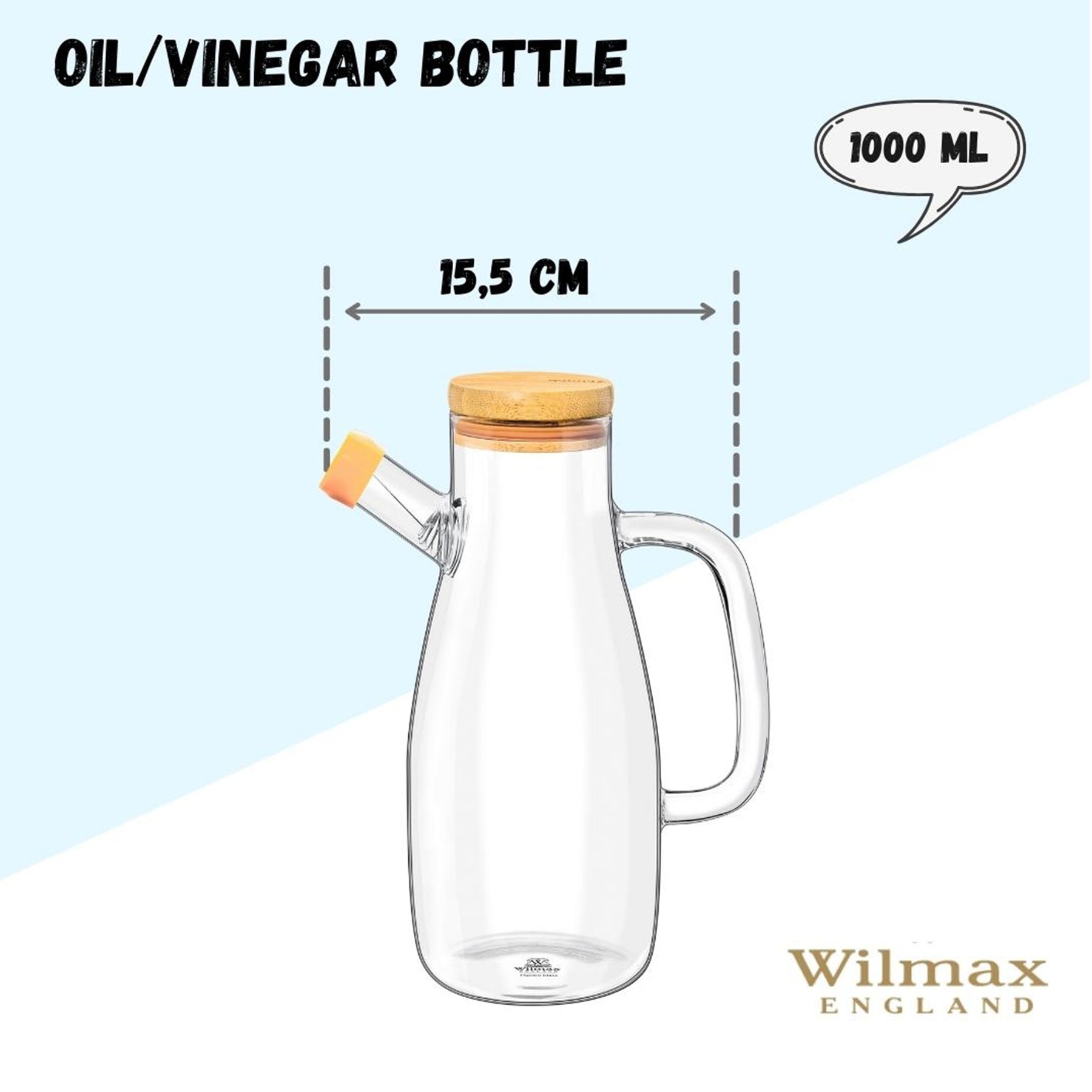 Wilmax Ölflasche, 1000 ml, Glas