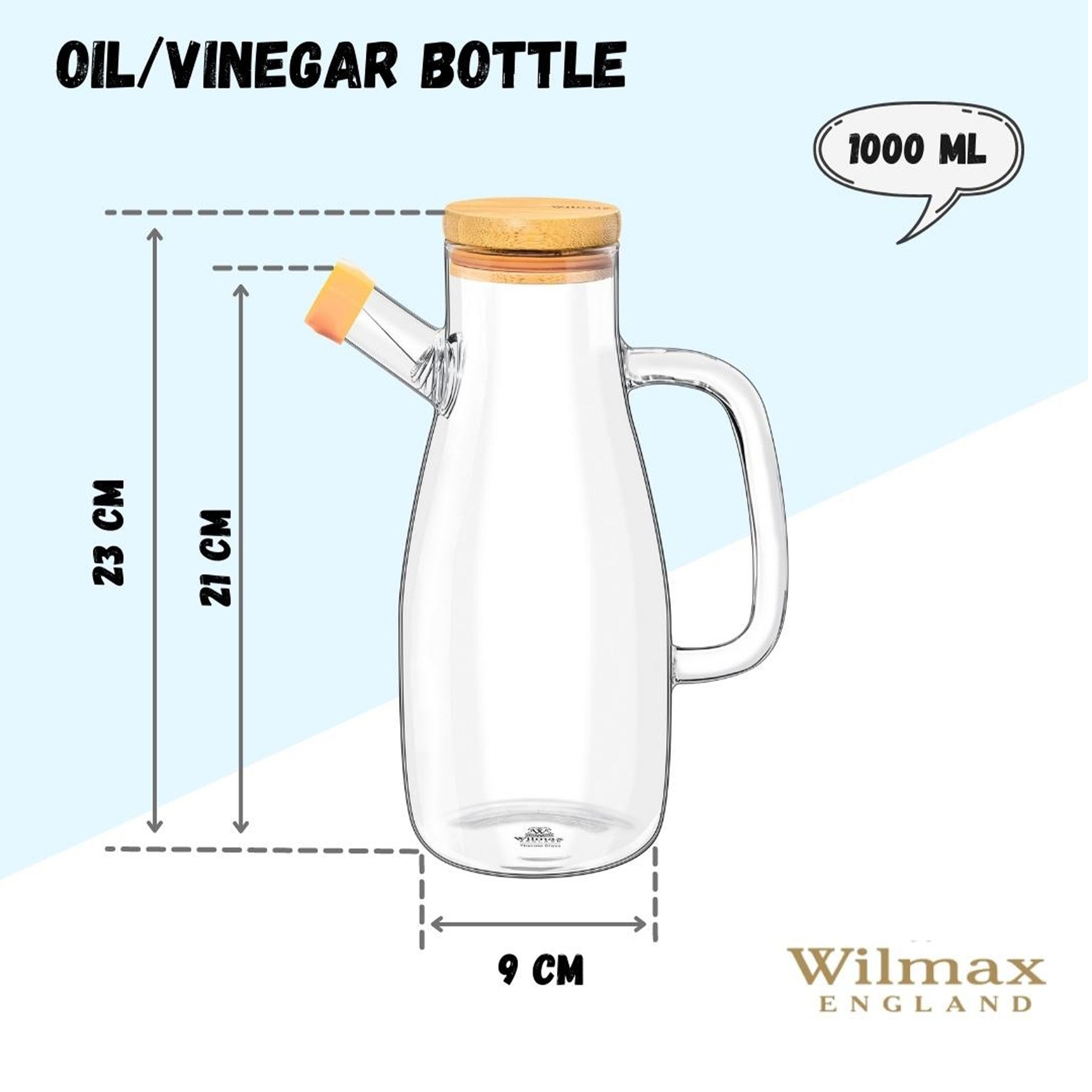 Wilmax Ölflasche, 1000 ml, Glas