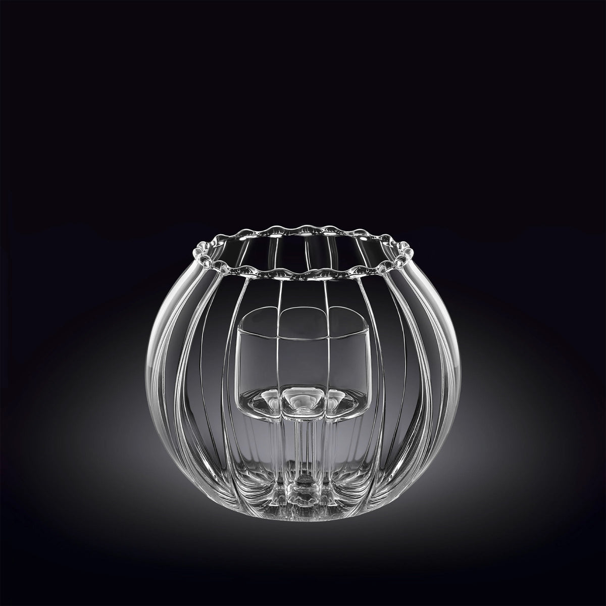 Wilmax Teelichthalter aus Thermoglas 12 x 10 cm