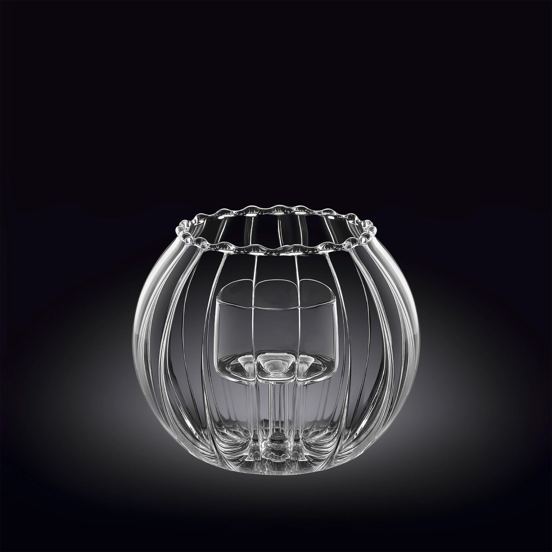 Wilmax Teelichthalter aus Thermoglas 12 x 10 cm